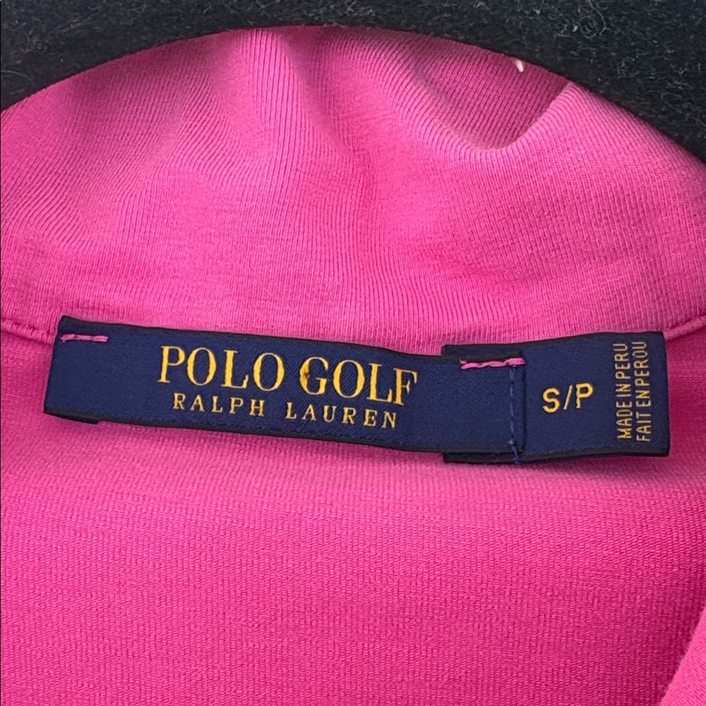 Ralph Lauren Hot Pink Sleeveless Quarter-Zip Polo - Picture 2 of 2